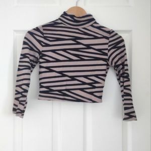 Charlotte Russe 🦓 high neck striped crop top